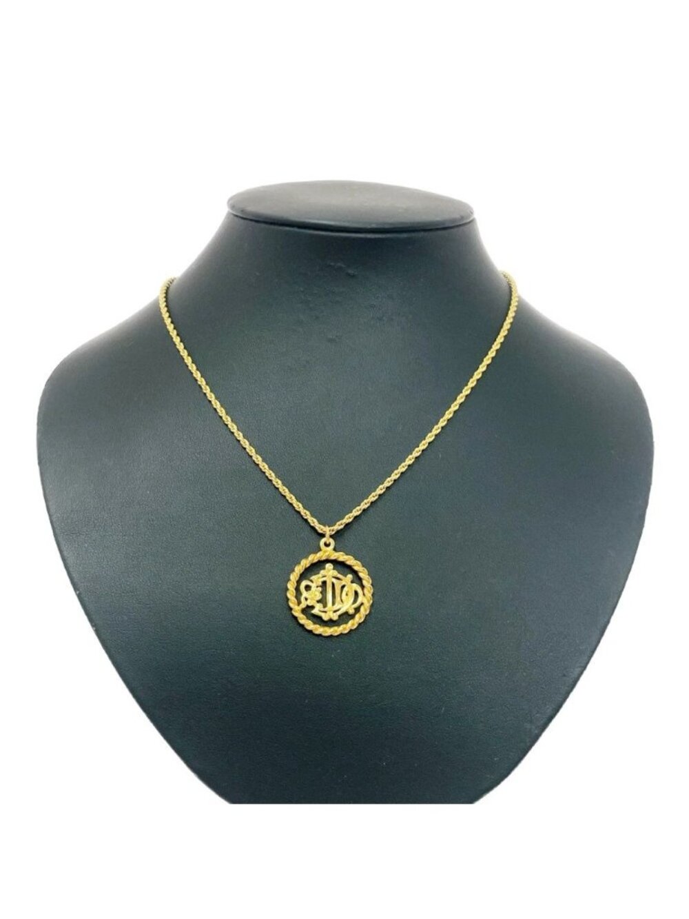 Dior Emblem Logo Necklace Gold